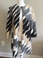 Danny & Nicole 3/4 Sleeve Abstract Print Structured Knit Lab Jacket Size 8