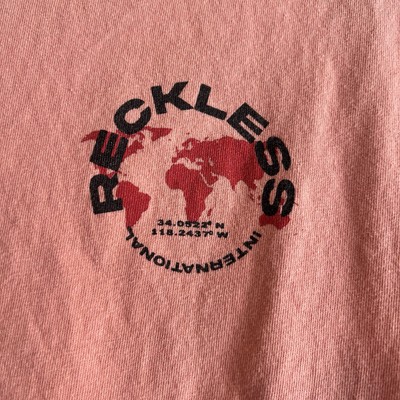 Young & Reckless International Coral Pink Small Graphic T-shirt Unisex Throwback