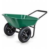 NEW! Heavy Duty Plastic Two Wheeled 70L Garden Yard Wheelbarrow Pneumatic Tyre