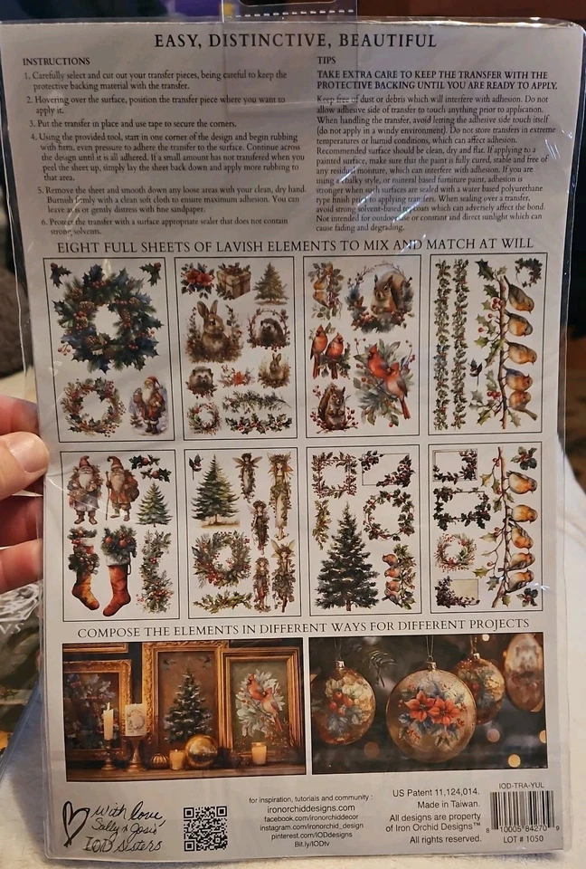 New IOD Transfers "Yuletide" Christmas Holiday with Rub On Applicator - Image 2 of 4