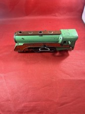Vintage Tin Toy Hafner Locomotive Green Bronze Wind-up Engine READ