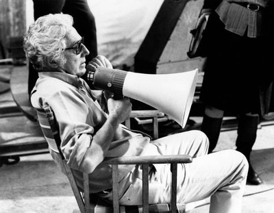 Italian director Dino Risi sitting a break during shooting film Ca- Old Photo