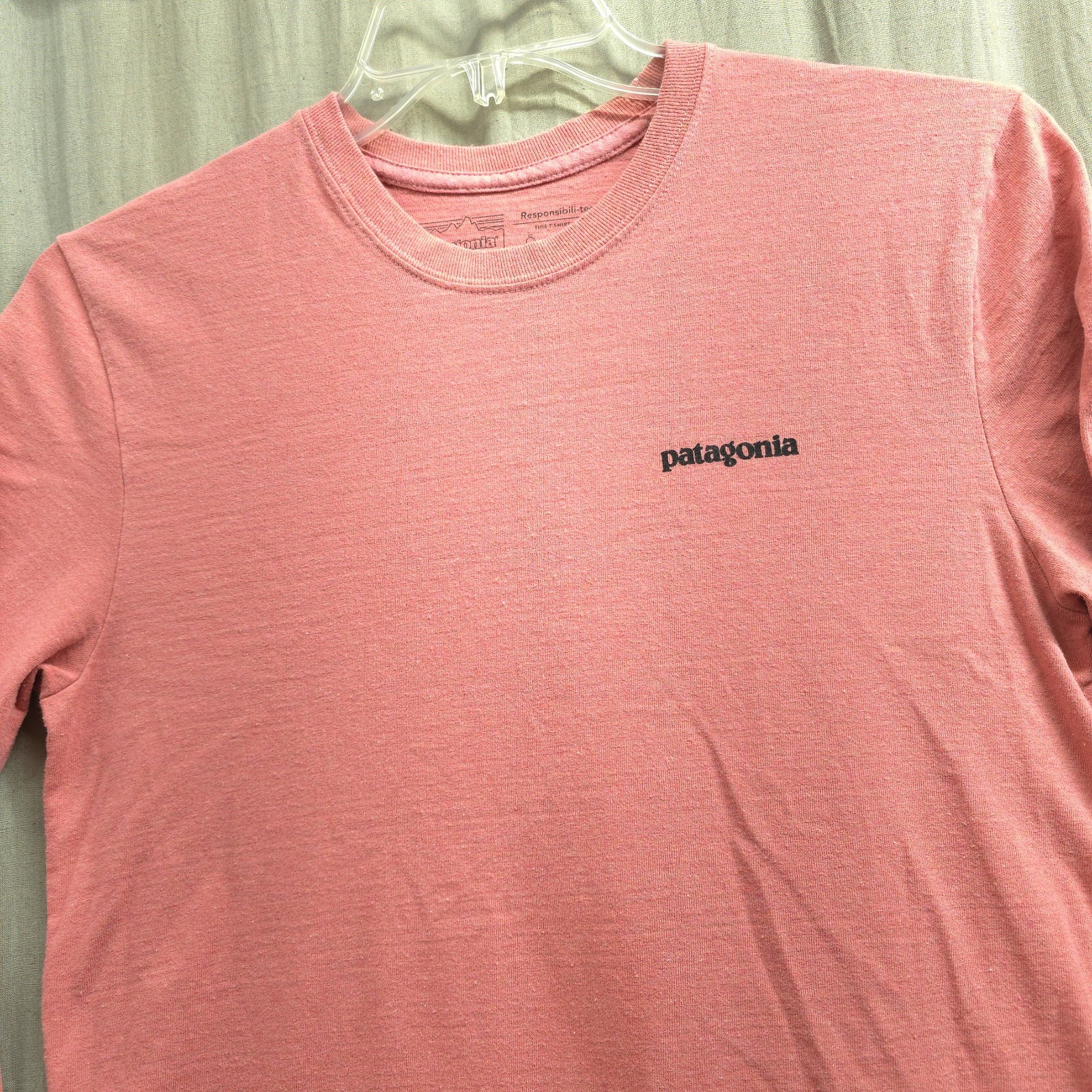 Camiseta Patagonia Pequeña Ajuste Regular Responsibili Rosa Manga Larga