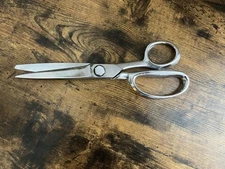 Vintage Clauss Scissors Inlaid Blade Chrome U.S.A. 9 inch