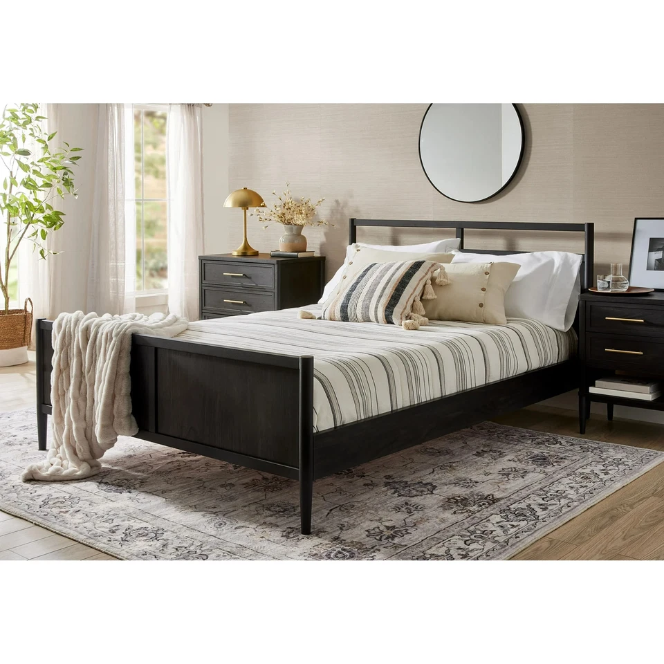 Cama Better Homes & Gardens Oaklee, acabado carbón Foto 3 de 4