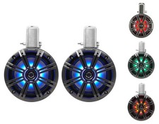 Pair KICKER 45KMTC65 6.5" 390w Marine Wakeboard Tower Speakers w/LED's KMTC65