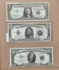 Lot of 3 Silver Certificates- 1, 5, 10 Blue Seals No Reserve Auction