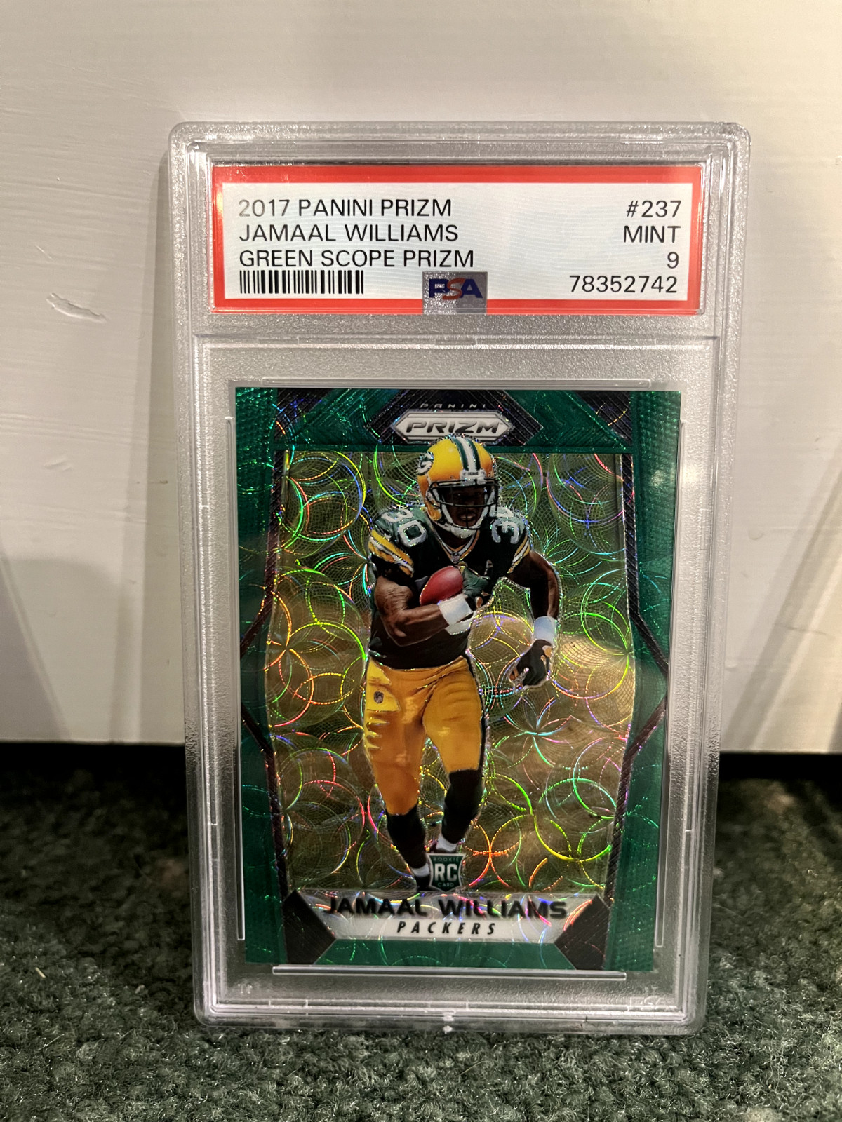 JAMAAL WILLIAMS 2017 ROOKIE GREEN SCOPE PRIZM MINT 9 #237 43/99 POP 1