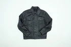Real Leather Size L Black Button Lined Chest Pocket Side Pocket New