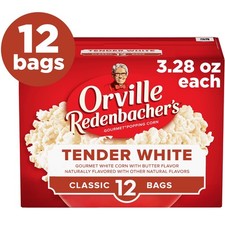 Orville Redenbacher  s Microwave Popcorn Value Size, White Corn, 3.28 oz,12 Count