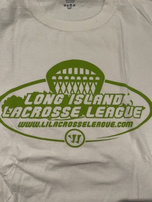 warrior long island lacrosse league new york t-shirt size adult S new white