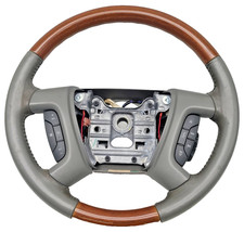 2008-2013 Buick Enclave Chevrolet Gmc Oem Leather Woodgrain Steering Wheel 7