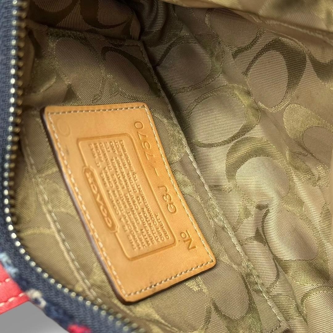 COACH Check Patchwork Handbag Accessory Pouch Woo… - image 11