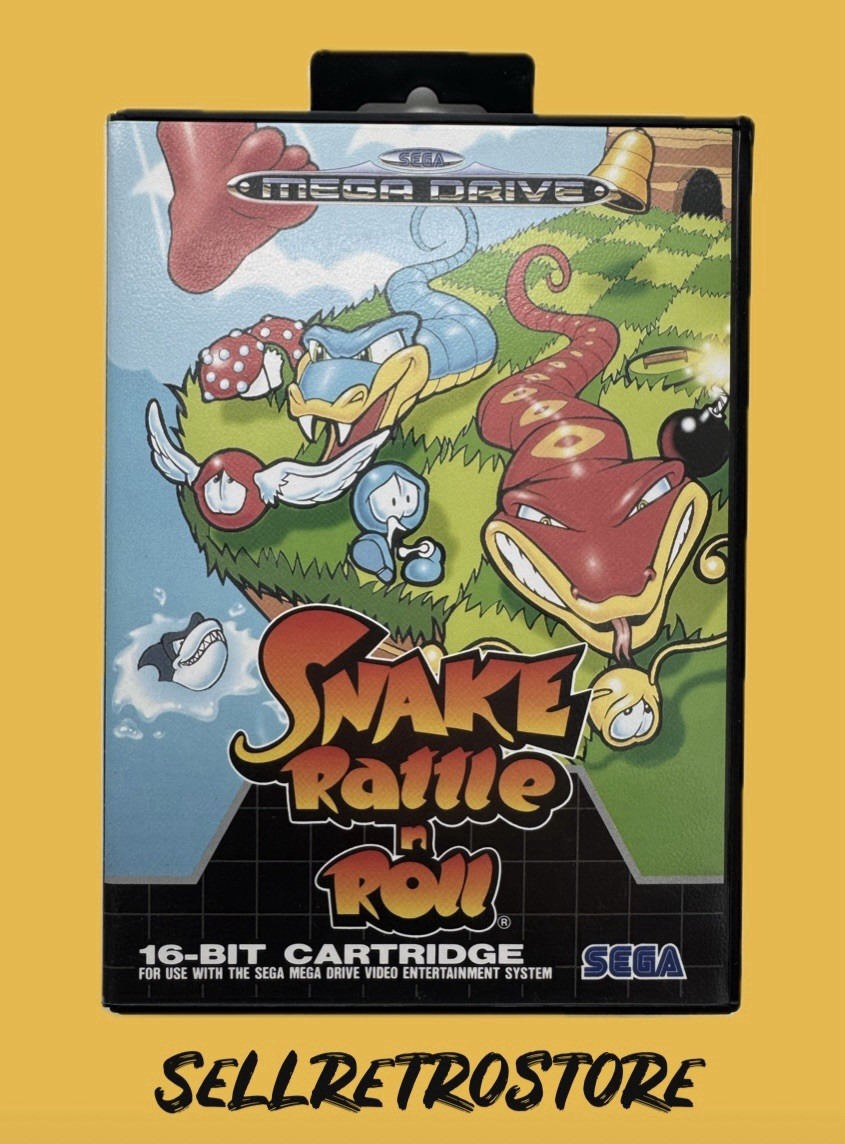 Snake Rattle n Roll - SEGA Mega Drive - Spiel - OVP - CIB - PAL - Sammlerzustand