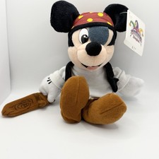 Disney Pirate Mickey Bean Bag Plush Mickey-Mouse 9  w/Tag Collectible Figure