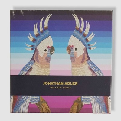 $20 Jonathan Adler x Galison Blue Parrots 500 Pieces Jigsaw Game Puzzle 20'' sq