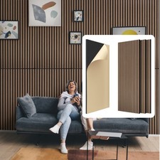 Acoustic Wood Wall Panels Peel Stick 3D Wall Panels Soundproof 4 Pack Colors