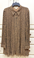 Michael MICHAEL KORS Cheetah Midi Wrap Flowy Lined Dress Cafe Size XXL NWT