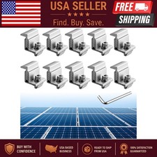 Adjustable Solar Panel Mount Brackets 3050mm 10pc Aluminum Roof Clamp Kit