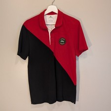 Lacoste Polo Shirt Red Black Block Color Traditional Preppy Coastal - Size 3 S
