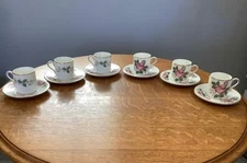 Wedgwood Charnwood bone china demitasse cup and saucer WD3984 SET of SIX