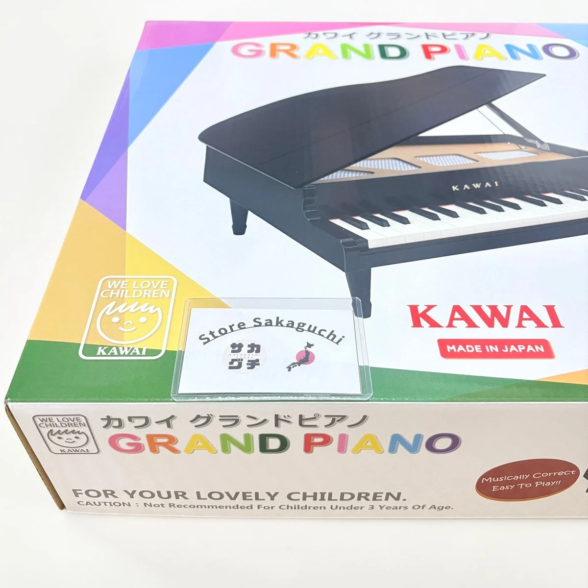 Kawai 1141 Mini piano de cola 32 teclas negro brillante juguete piano niños h...