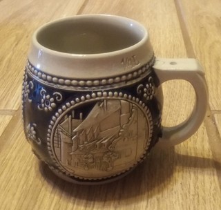 WEKARA Cobalt Pottery:German Beer Mug/Stein Nurnberg #5377 No Lid