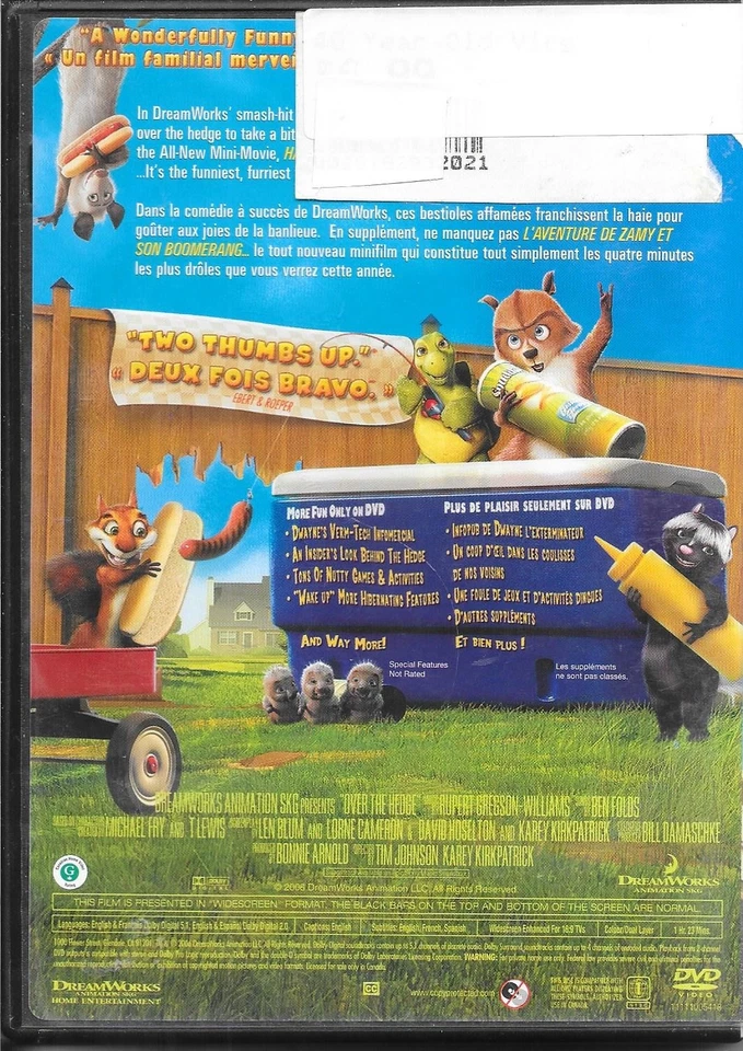OVER THE HEDGE-1 DVD SET-2006-ENGLISH/FRENCH-FREE SHIPPING IN CANADA - Image 3 of 4