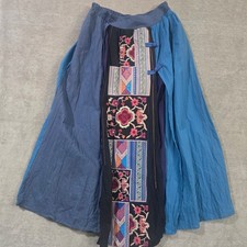 Boho Maxi Skirt Embroidered Floral Festival Artsy Folk Gypsy Flowy Eclectic