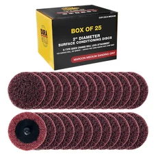 2" Diameter Surface Conditioning Discs Maroon Medium Sanding Grit (Box of 25) - 