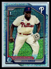 2024 Bowman Chrome #BCP-226 Jalvin Arias Mega Box Mojo Refractor 1st Bowman