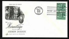 #1059 4 1/2c  Hermitage - ArtCraft FDC Coil pair