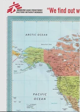 World Map Rand McNally Poster Size 26 x 17 Doctors Without Borders Advertisement