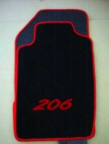 Tapis de sol velours Peugeot 206 antidérapant avec talonnette