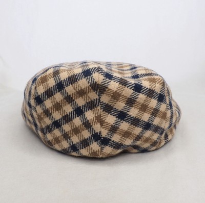 aquascutum check flat cap