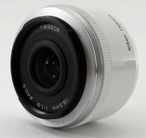 Nikon 1 NIKKOR 18.5mm f1.8 lens f. J1, 2, 3, 4, 5, V1, 2, 3 digital camera white - Picture 1 of 4