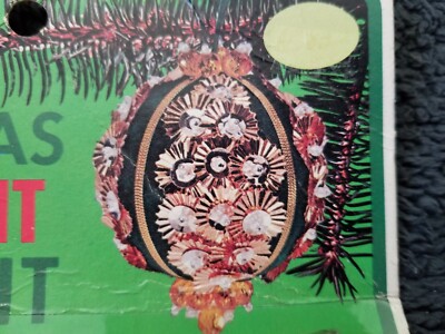 Vtg 1973 Fibre Craft Christmas Ornament Kit 9102 Sequins Beads NOS