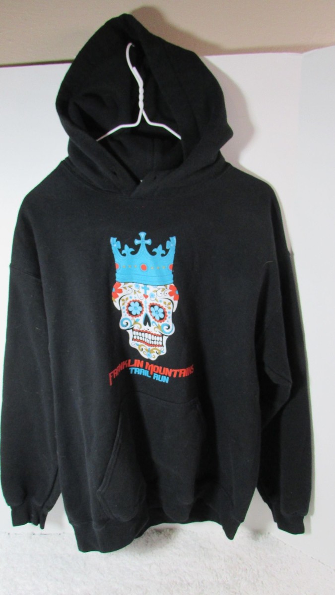franklin mountain trail run day of the dead skull with crown Medium hoodie