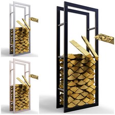 Kaminholzregal innen Metall Brennholz Regal außen Stapelhilfe verzinkt Holzlege