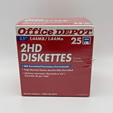 NEW 25 Pack IBM 1.44MB Formatted High Density 2HD 3.5" Diskettes Floppy Disks