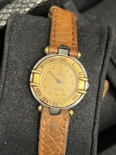 Vintage Omega Constellation Steel 18K Yellow Gold Champagne Dial Ladies Watch