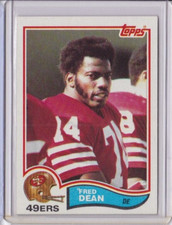 1982 TOPPS FOOTBALL #483 FRED DEAN SAN FRANCISCO 49ERS HOF (IDO1)