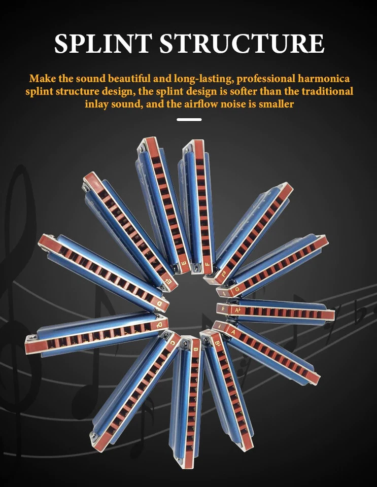 EASTTOP T008K-12 Diatonic Blues Harmonica Set Of 12 10Holes Harp Mouth Organ Set - Image 4 of 4