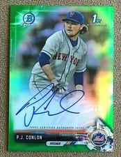 P.J. Conlon 2017 Bowman Chrome Prospect Autograph Green Refractor #CPA-PC /99 