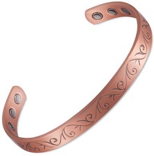 Copper Magnetic Therapy Bracelet High Power Pain Rare Earth Magnets Vineyard
