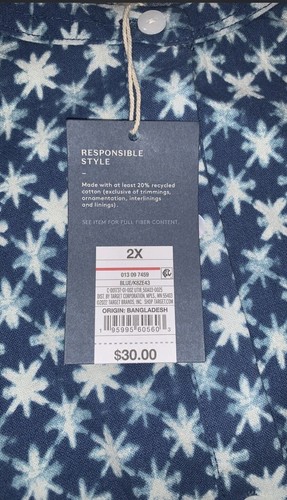 (2X)- Universal Thread Women's Puff 3/4 Sleeve Jumpsuit - Blue Star - Picture 7 of 12