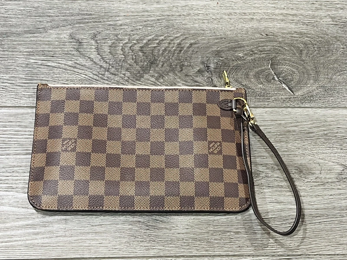 Louis Vuitton Damier Ebene Neverfull Pochette Rose Ballerine - A