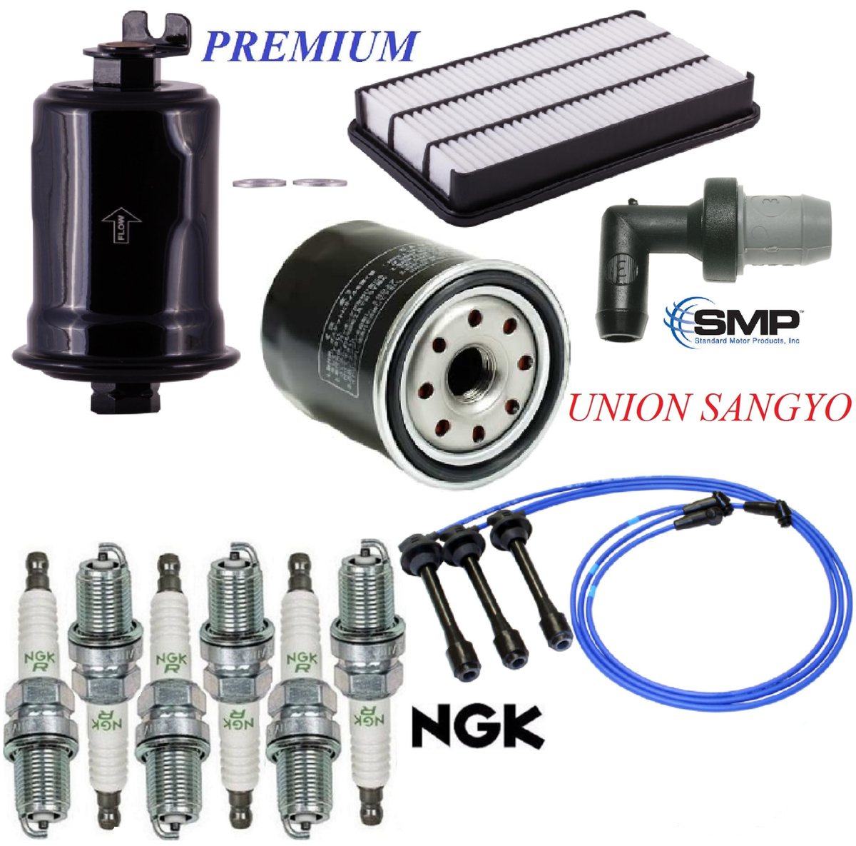 SUNNY　カートリッジB Tune Up Kit Filters and Spark Plugs Wire for Toyota Camry V6; 3.0L