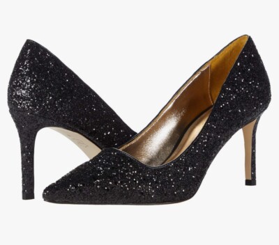 New in Box NWT Lilly Pulitzer Margot Black Glitter Pump Size