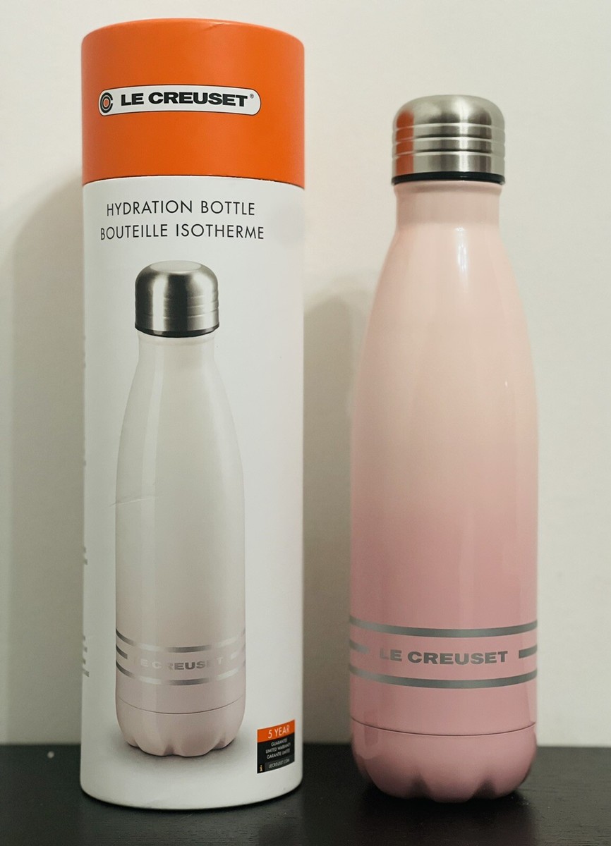 New in box Le Creuset Ombré Pink Stainless Steel Hydration Bottle 17 oz